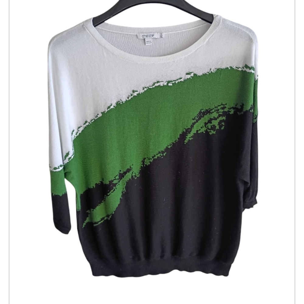 Chico's Green and Black Women's Top